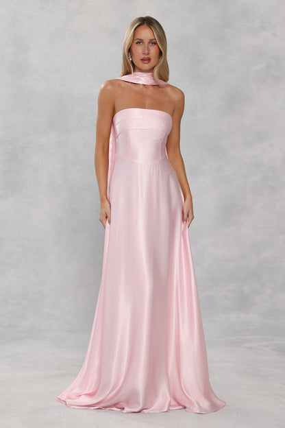 Satin Neck Scarf Light Pink