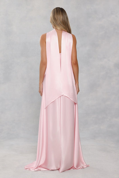 Satin Neck Scarf Light Pink
