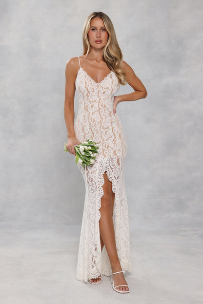 Forever Lace Maxi Dress White