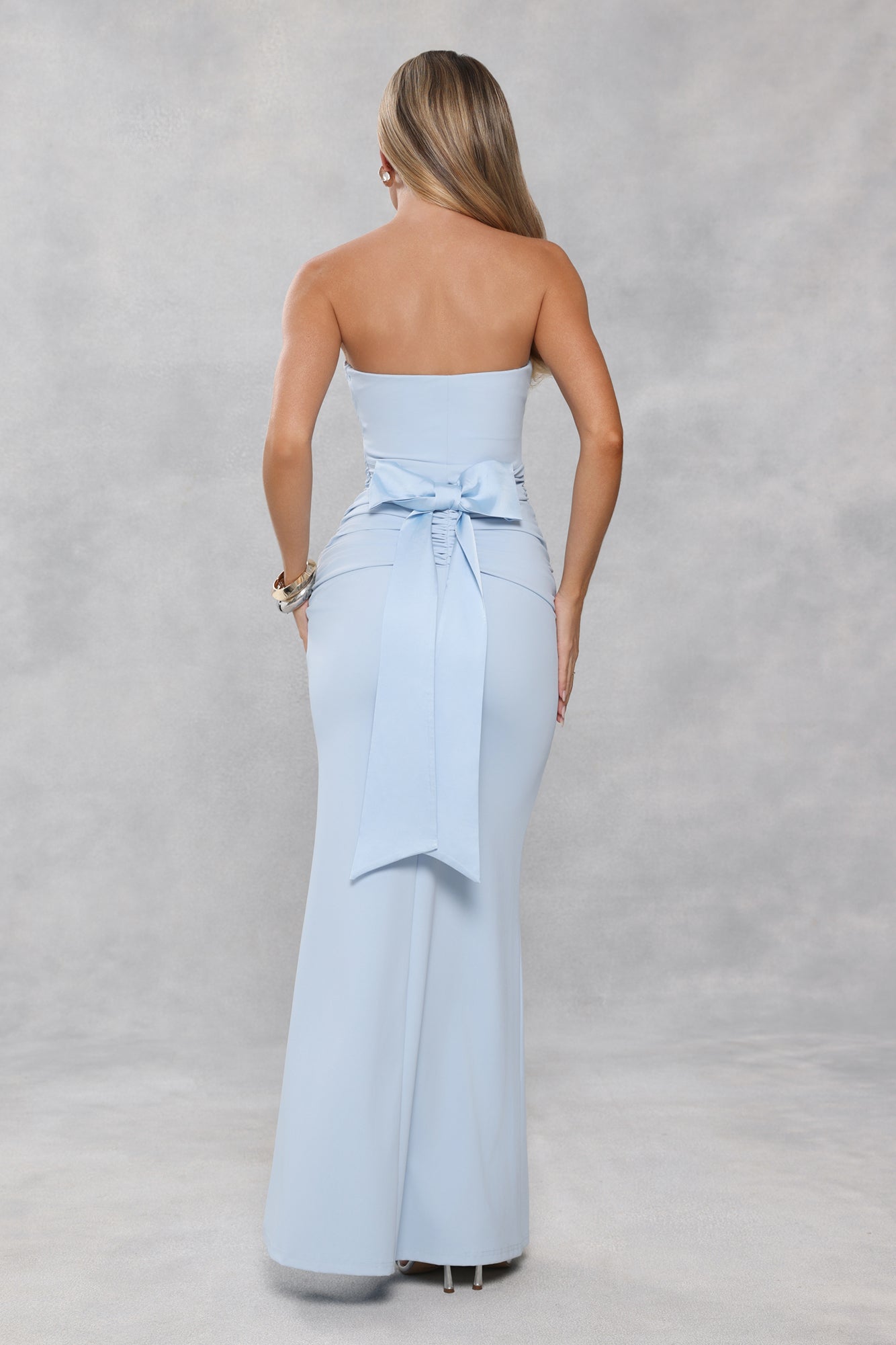 Platinum Party Strapless Maxi Dress Blue