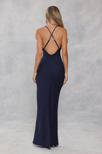 Midnight Luxe Satin Maxi Dress Ink