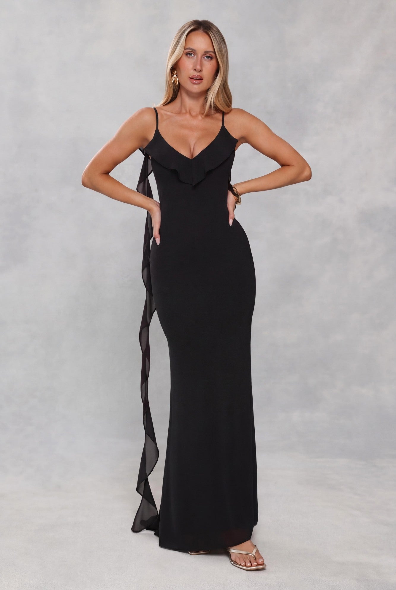 Pop Of Drama Maxi Dress Black