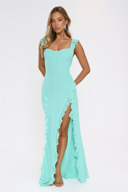 All Night Affair Maxi Dress Turquoise