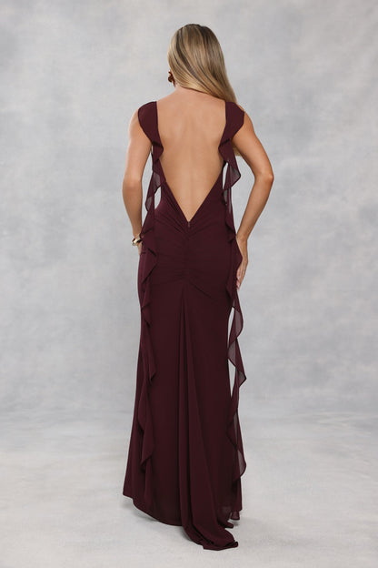 Pop Of Drama Maxi Dress Chocolate