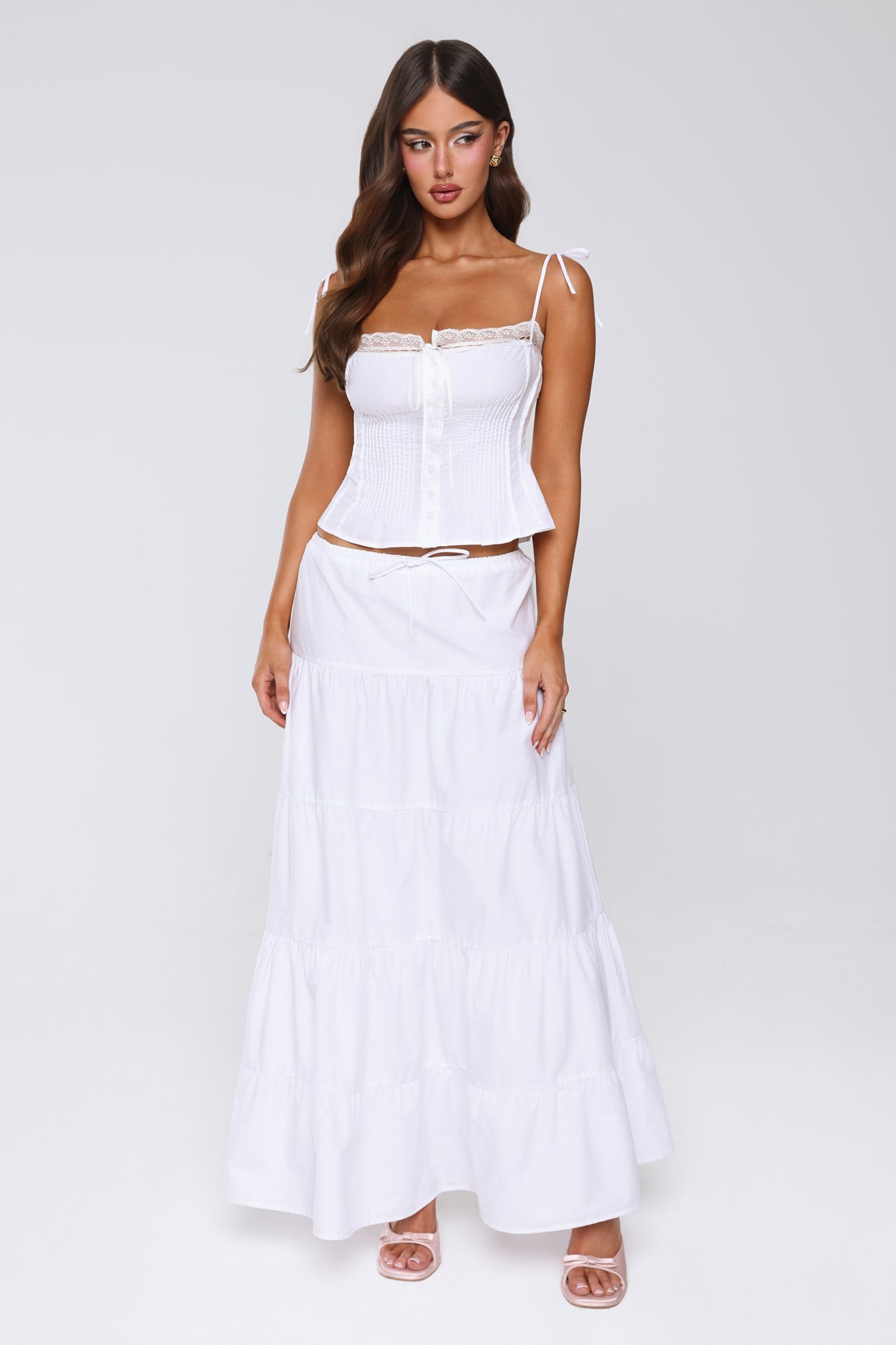 Surfside Glow Maxi Skirt White