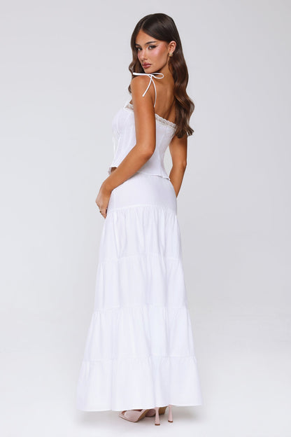 Surfside Glow Maxi Skirt White