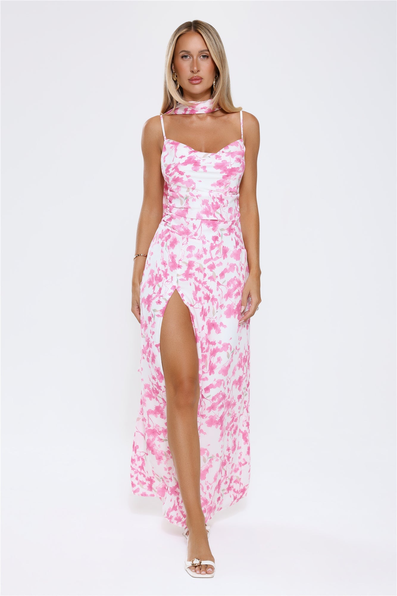 Soft Petal Sway Maxi Dress Pink