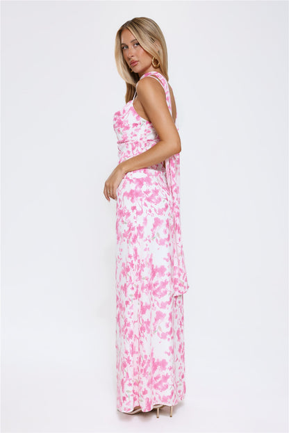 Soft Petal Sway Maxi Dress Pink