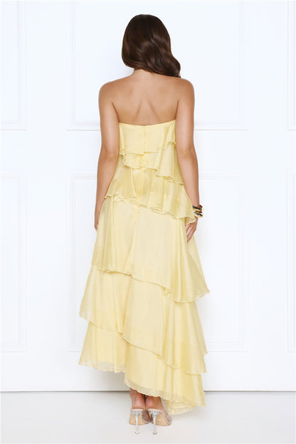 Private Affair Strapless Maxi Dress Yellow