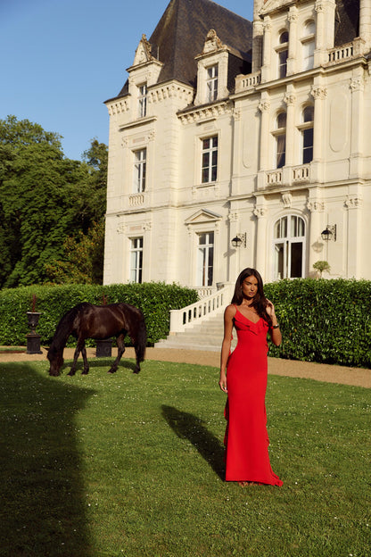 Pop Of Drama Maxi Dress Red