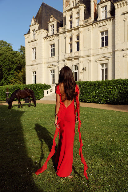 Pop Of Drama Maxi Dress Red