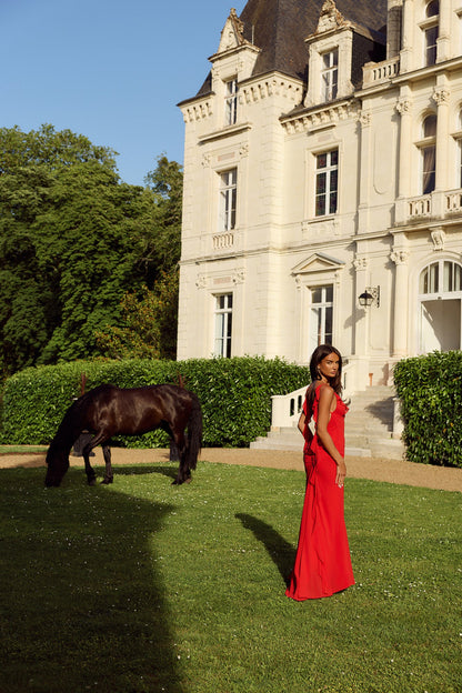 Pop Of Drama Maxi Dress Red