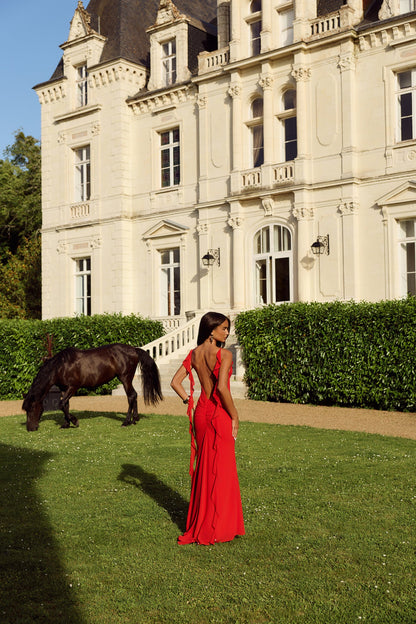 Pop Of Drama Maxi Dress Red