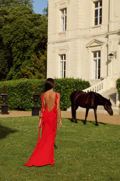 Pop Of Drama Maxi Dress Red