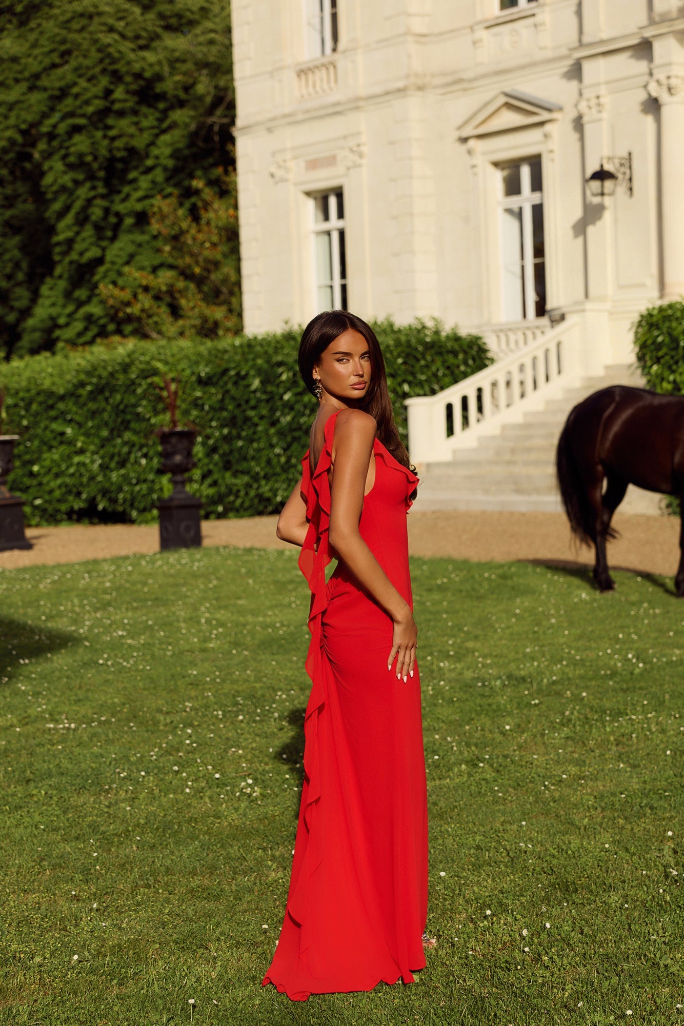 Pop Of Drama Maxi Dress Red