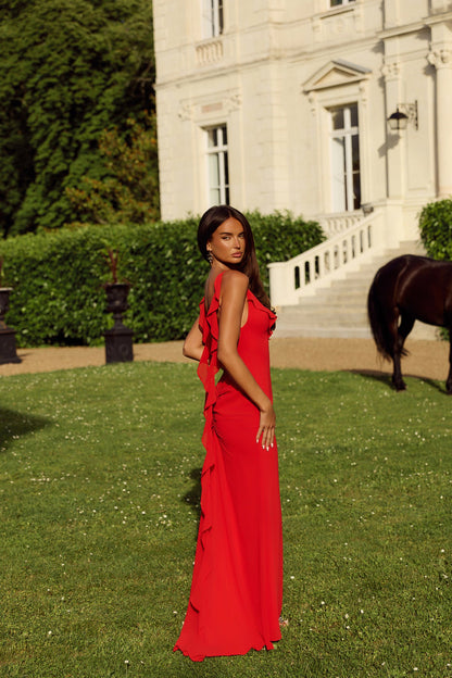 Pop Of Drama Maxi Dress Red