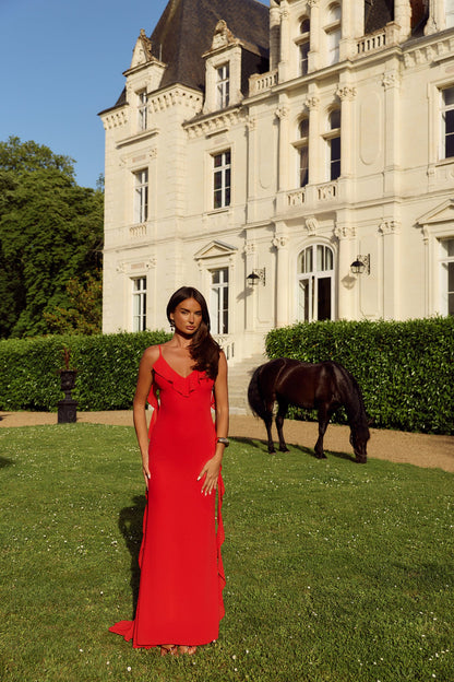 Pop Of Drama Maxi Dress Red