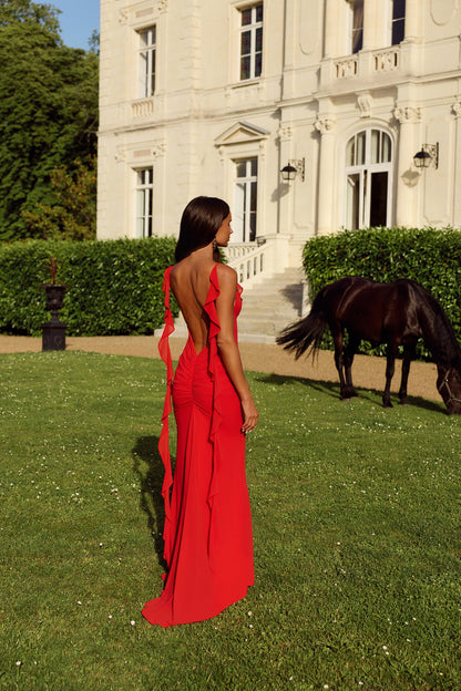 Pop Of Drama Maxi Dress Red