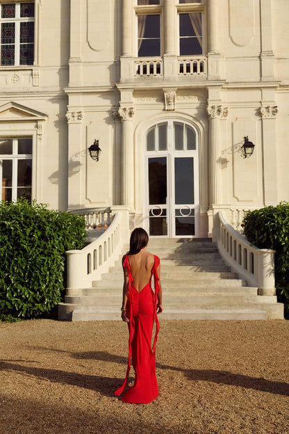 Pop Of Drama Maxi Dress Red