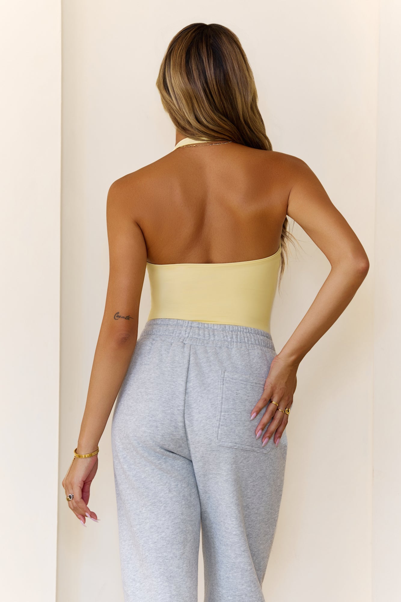BASE Contour Going Viral Halter Top Yellow