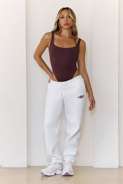 BASE Fleece Cuffed Sweatpants White