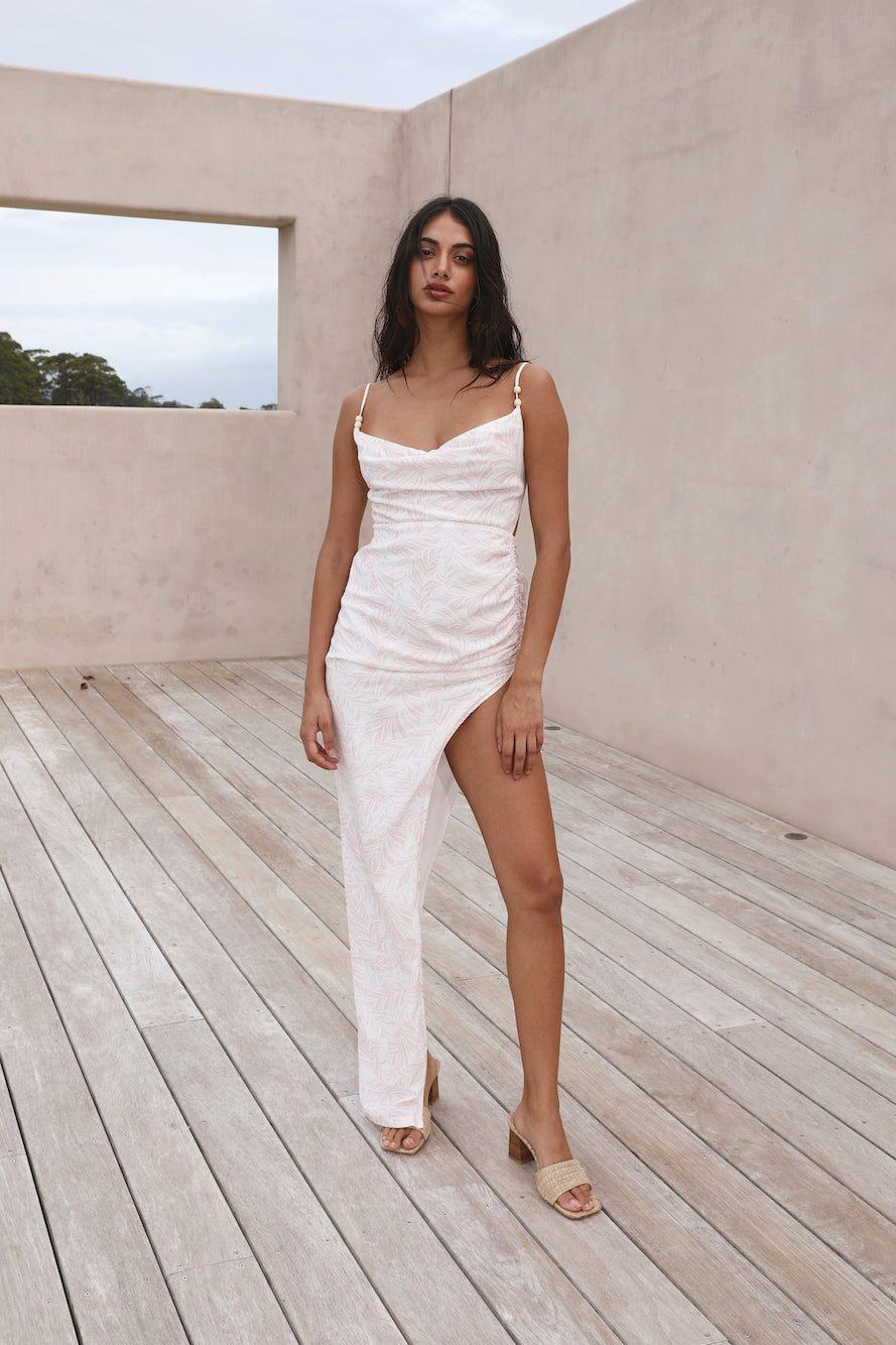 HELLO MOLLY White Sand Oasis Maxi Dress Pink