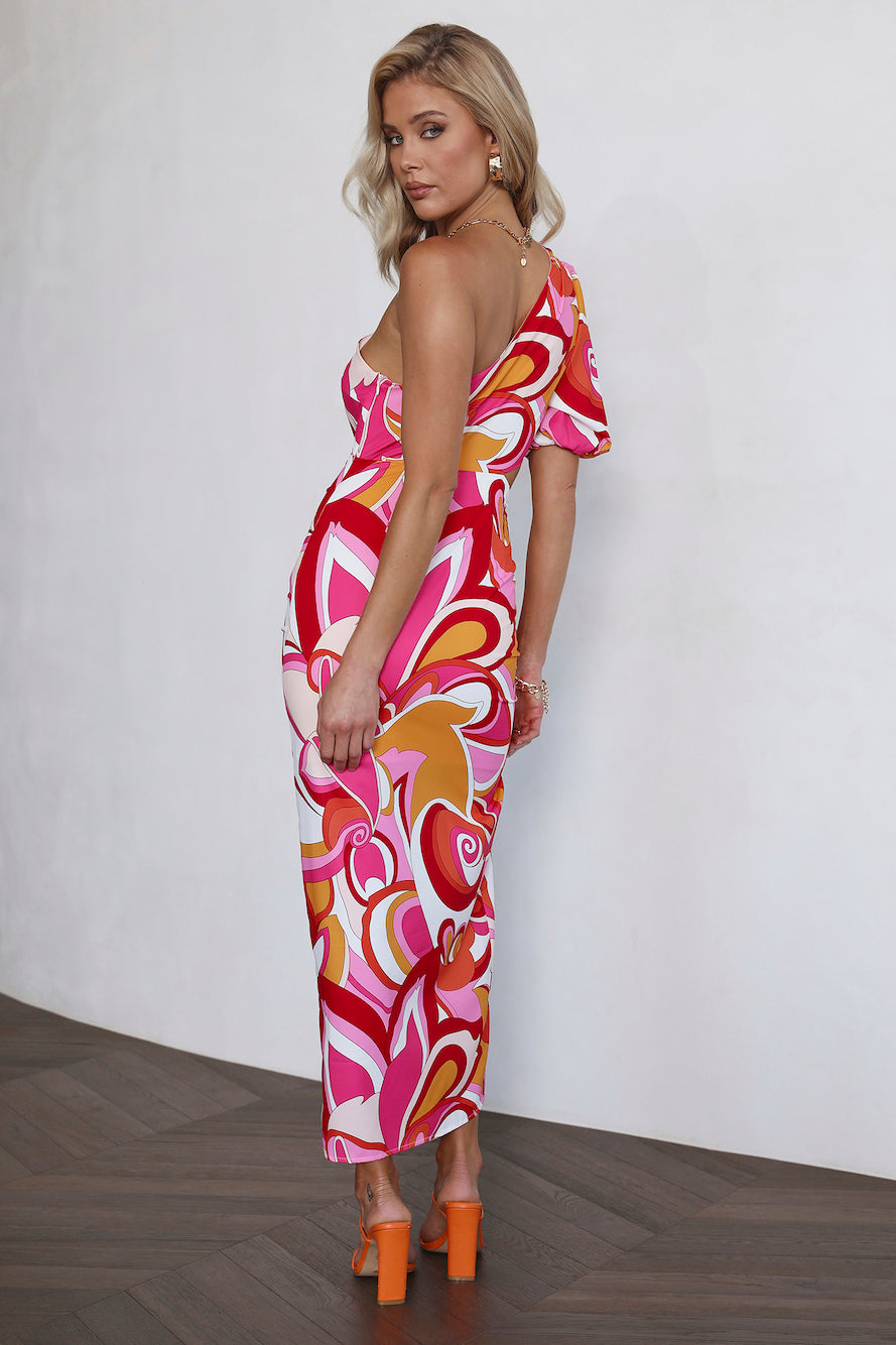Ready To Dance Midi Dress Red