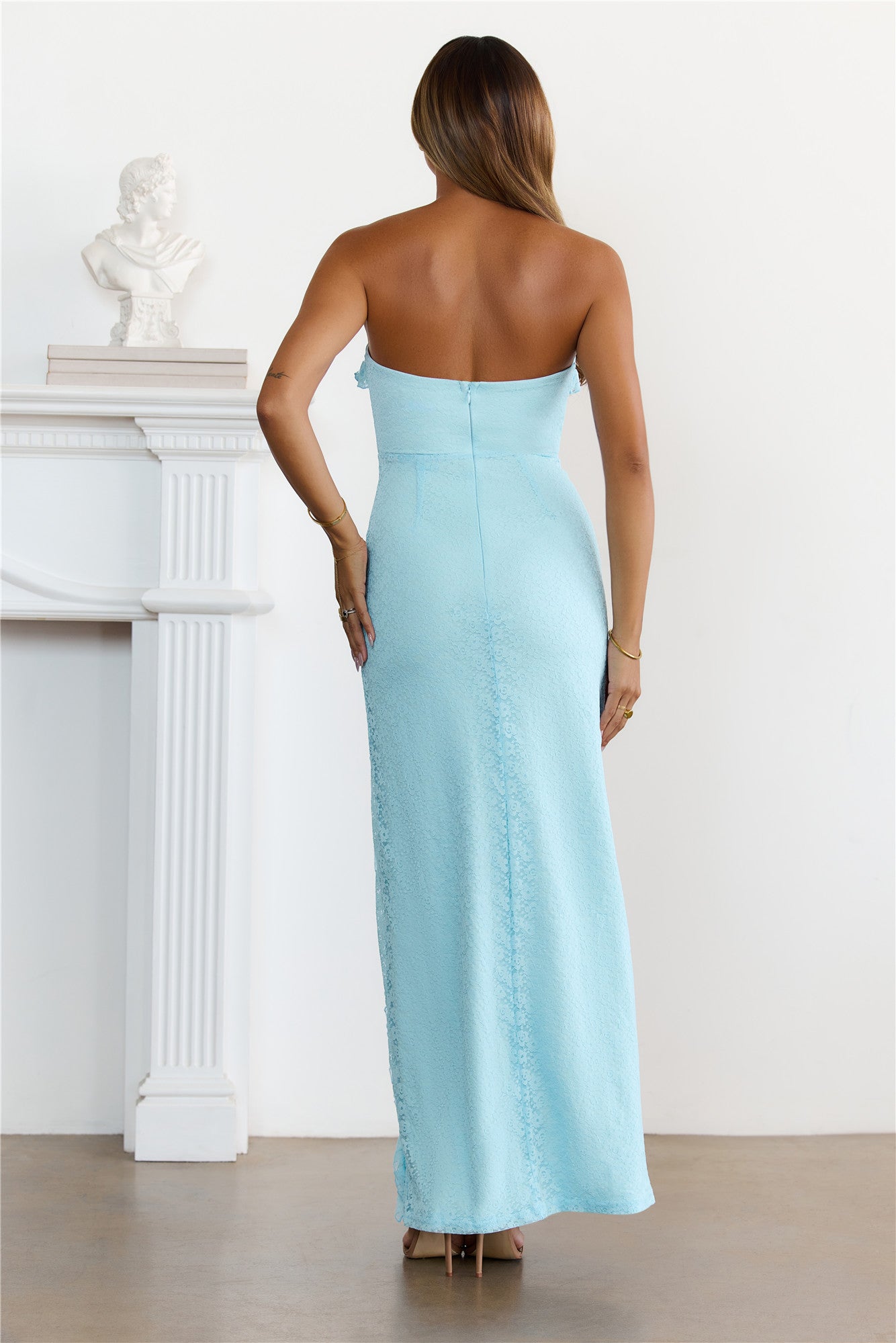 Midnight Coast Strapless Maxi Dress Blue