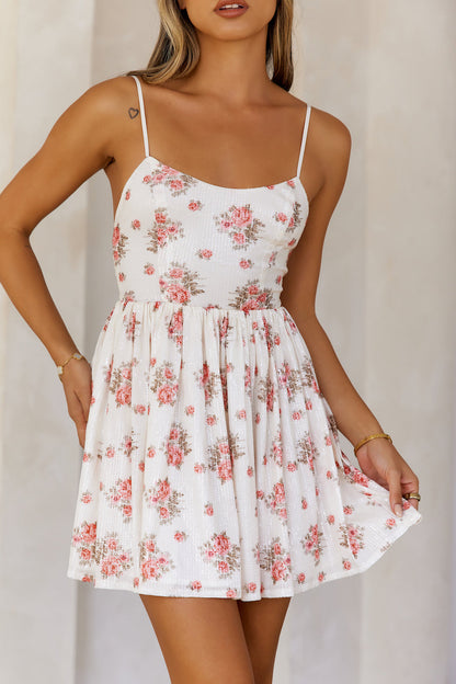 Girl Of Charm Mini Dress Cream