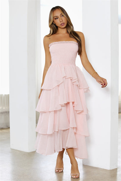 Always The Moment Strapless Maxi Dress Pink