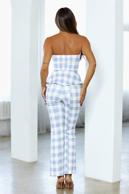 Picnic Perfect Gingham Pants Blue