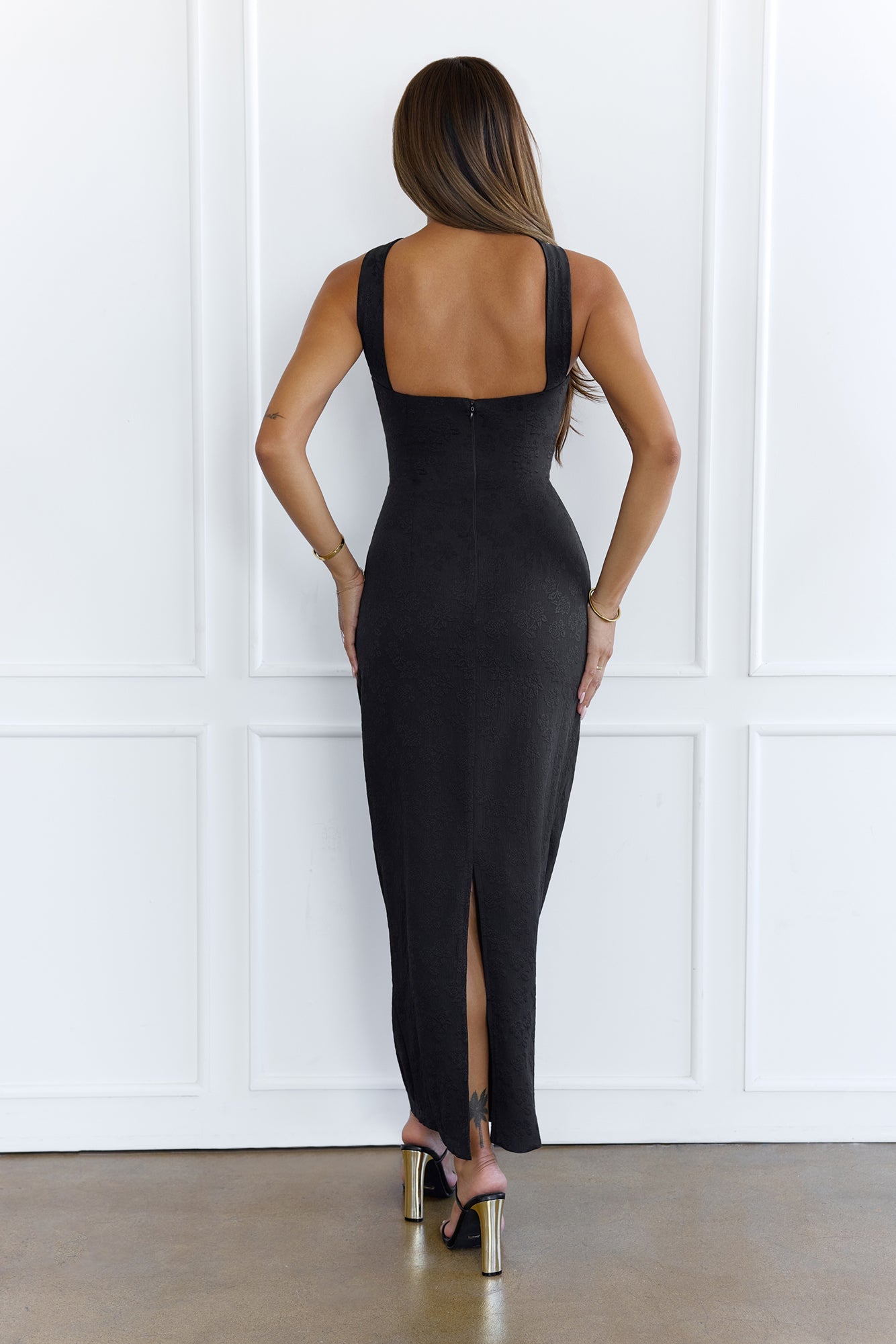 Stylish Fusion Halter Maxi Dress Black