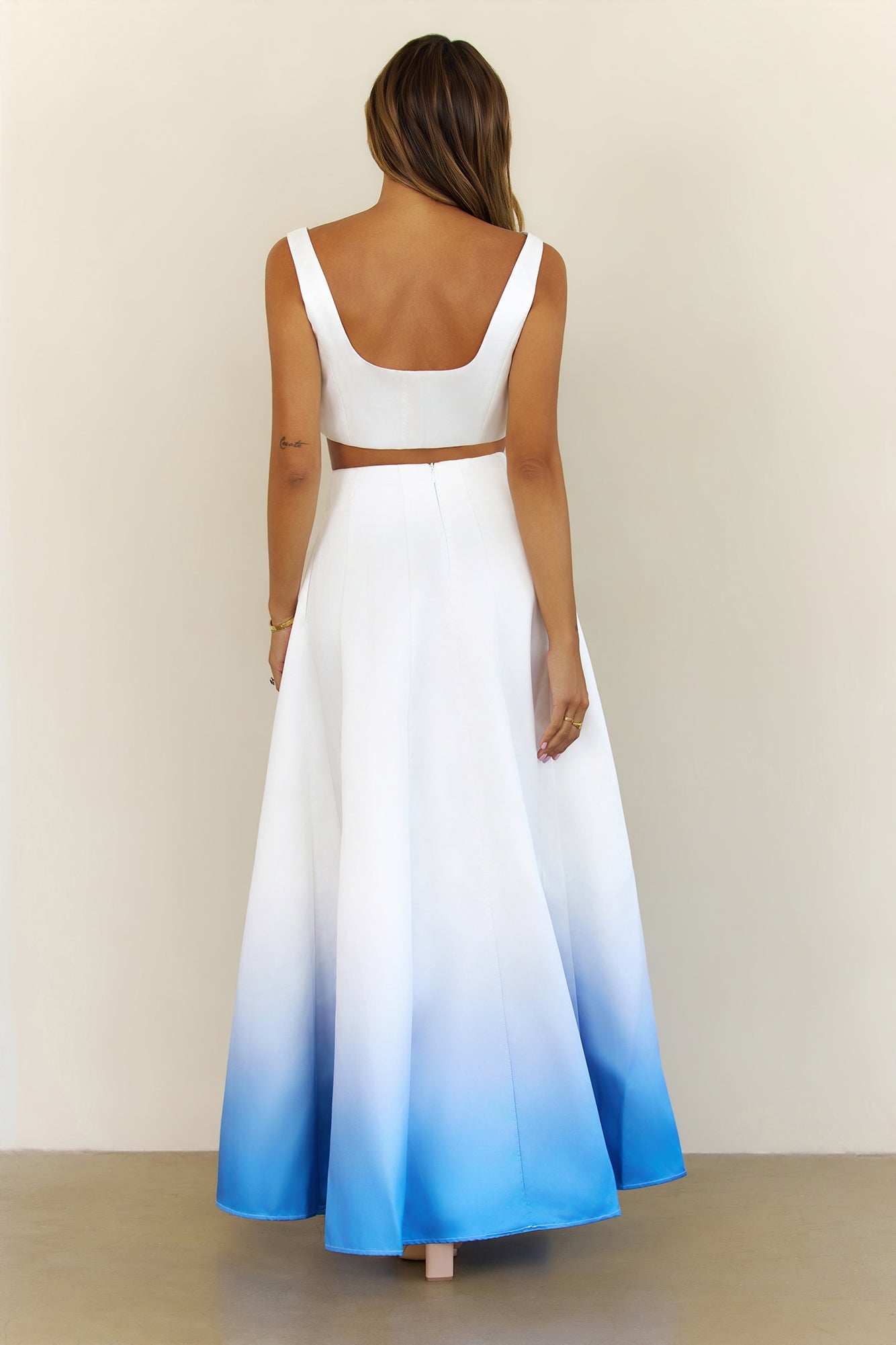 Dreaming Of Orchids Floral Applique Maxi Set Blue