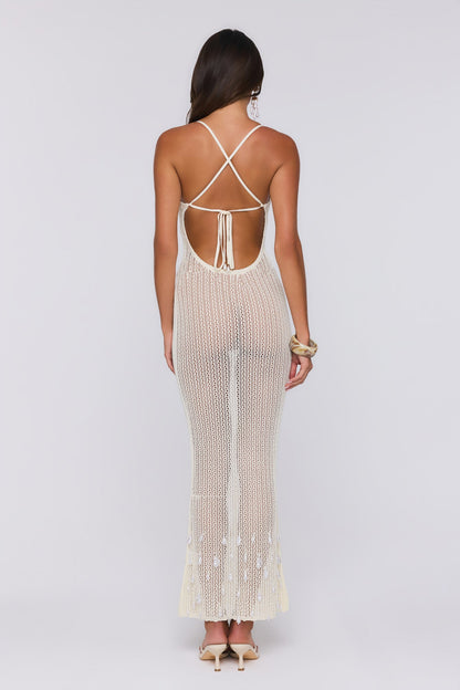 Brings The Heat Knit Maxi Dress Cream