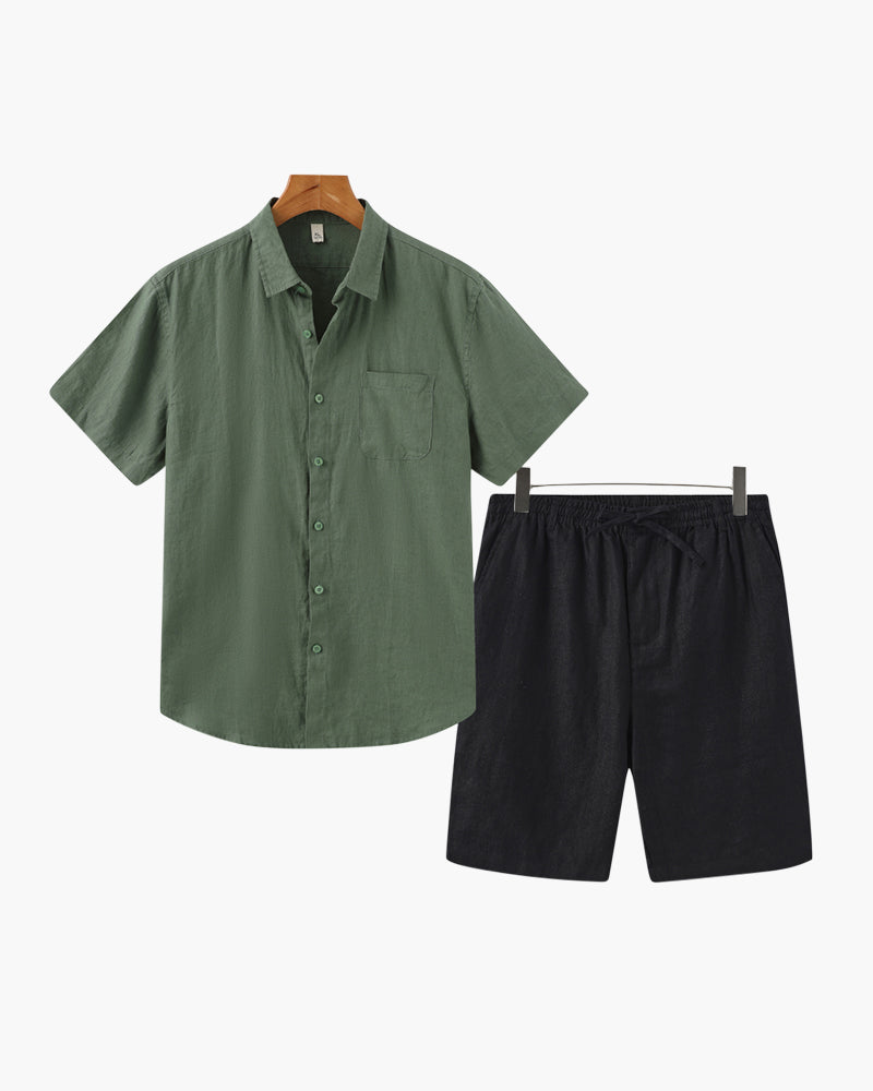 Split Leinen-Set – Resort-Herrenmode