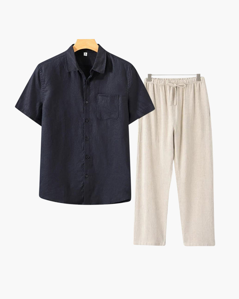 Singapur-Leinen-Set – Resort-Herrenmode
