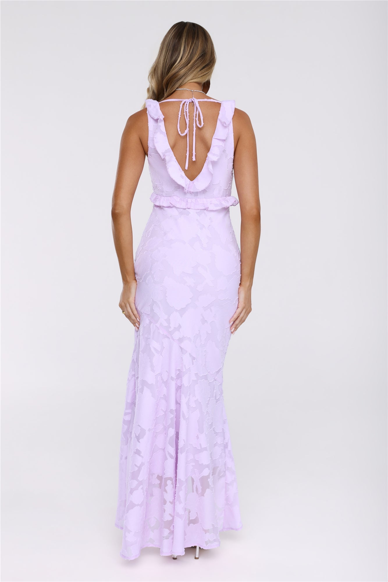 Shimmer Petal Maxi Dress Lilac