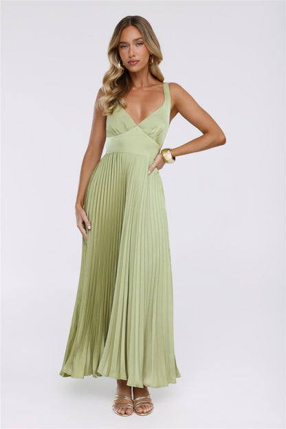 Dazzling Opulence Maxi Dress Lime