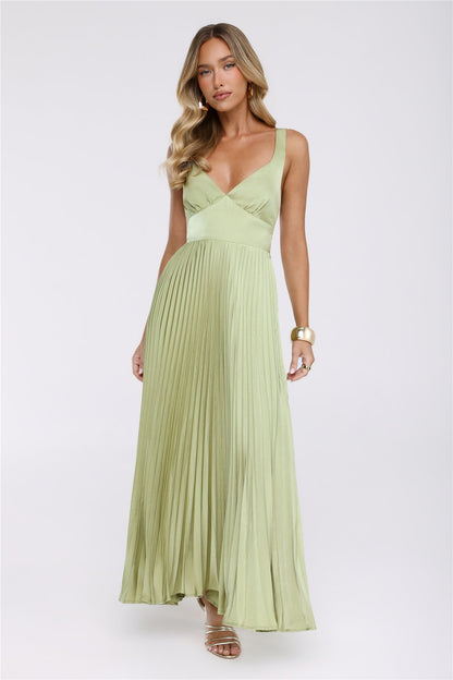 Dazzling Opulence Maxi Dress Lime