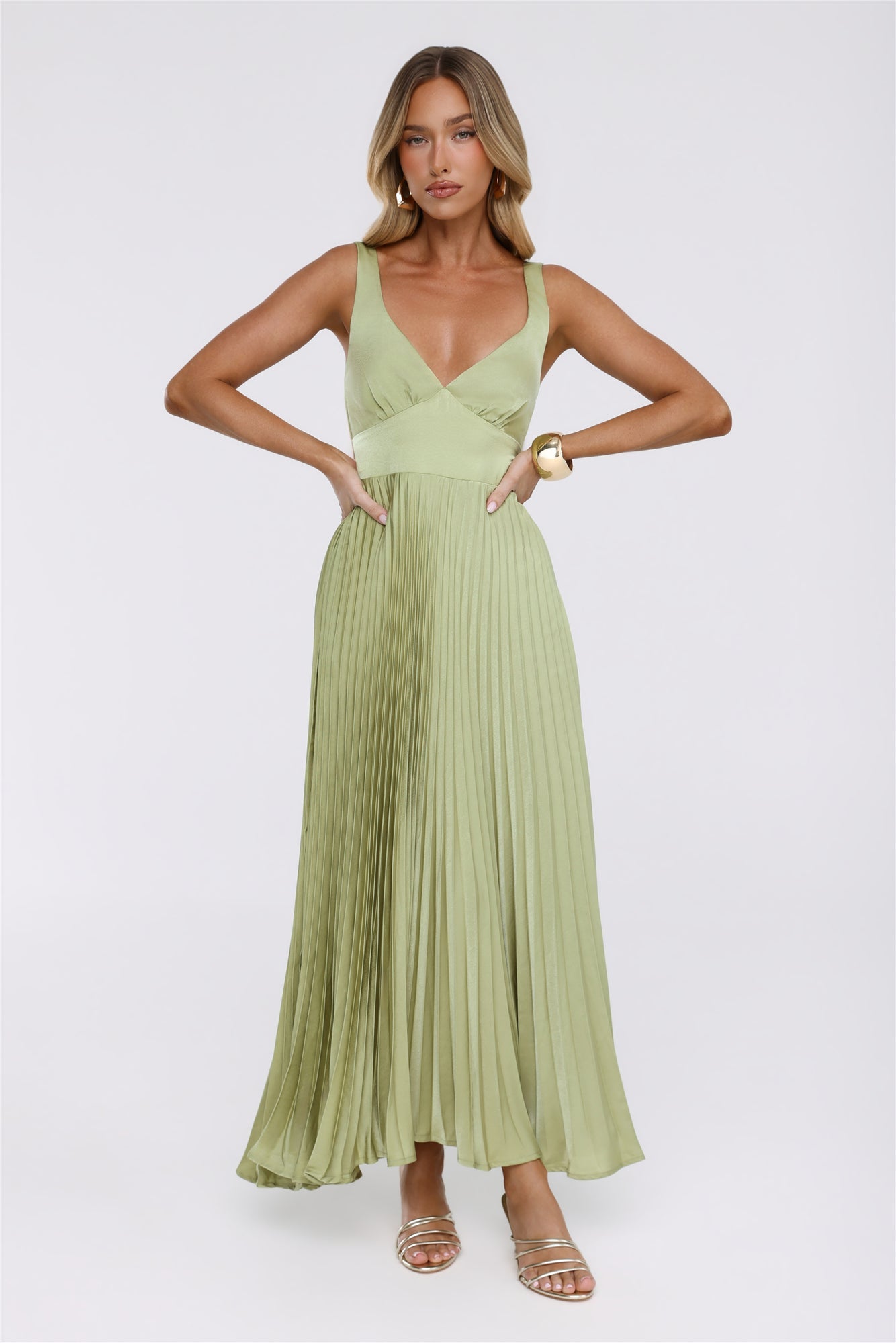 Dazzling Opulence Maxi Dress Lime