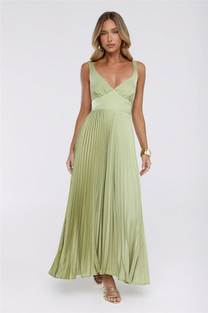Dazzling Opulence Maxi Dress Lime