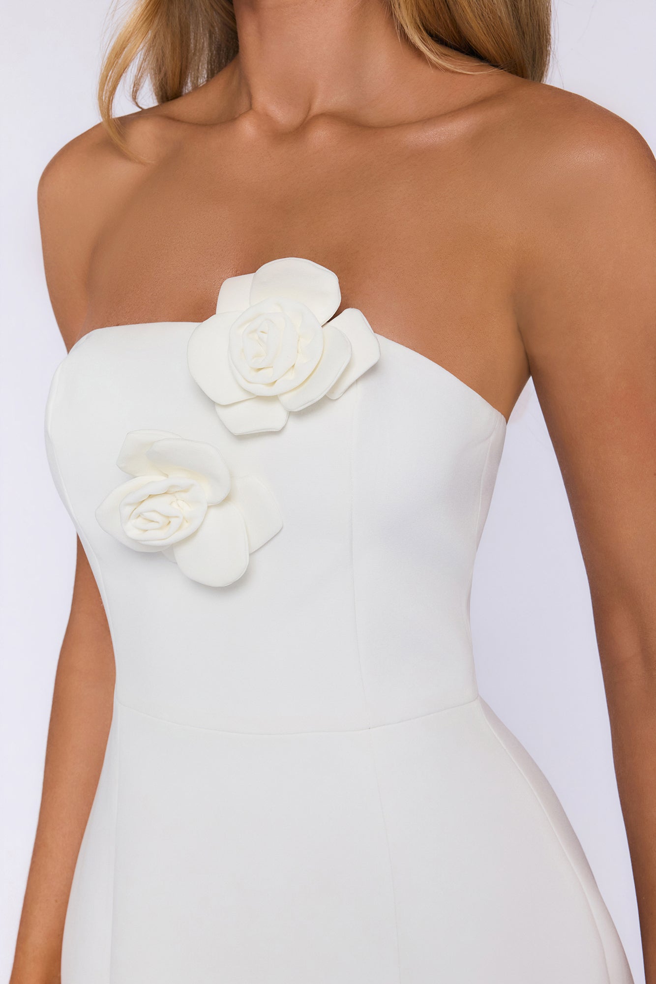 Viva La Vibes Strapless Mini Dress White