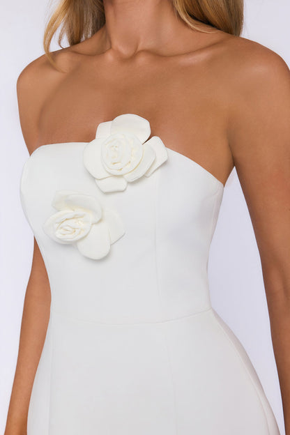 Viva La Vibes Strapless Mini Dress White