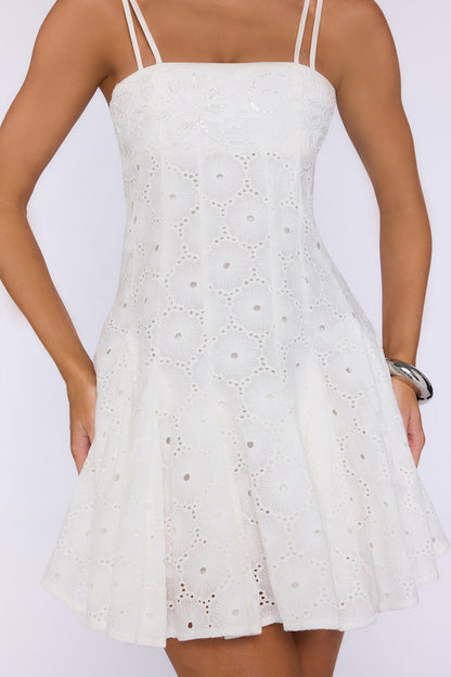 Summer Radiance Embroidered Mini Dress White