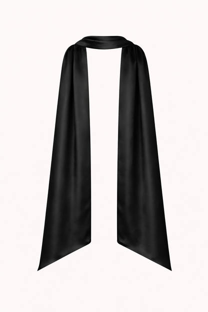 Satin Neck Scarf Black