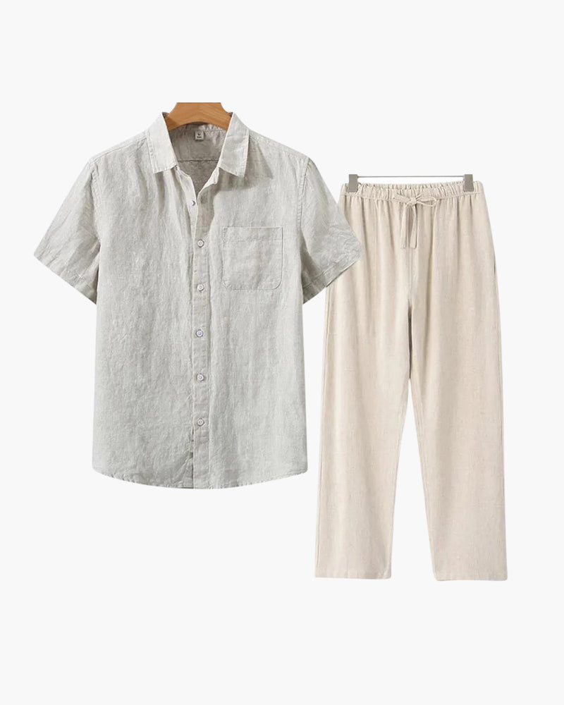 Singapur-Leinen-Set – Resort-Herrenmode
