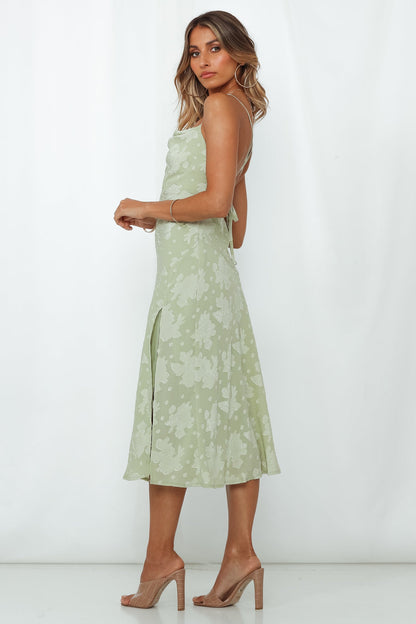 Drinks On Me Midi Dress Pistachio