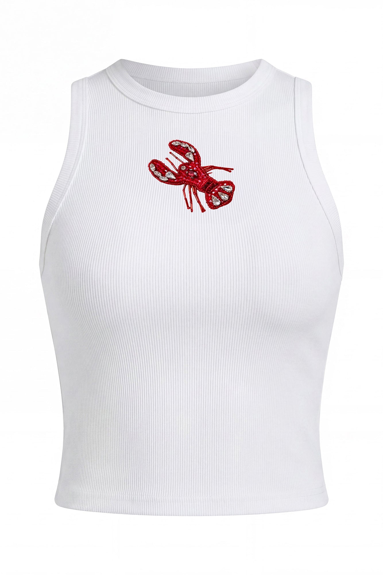 Snap Happy Embellished Tank Top White