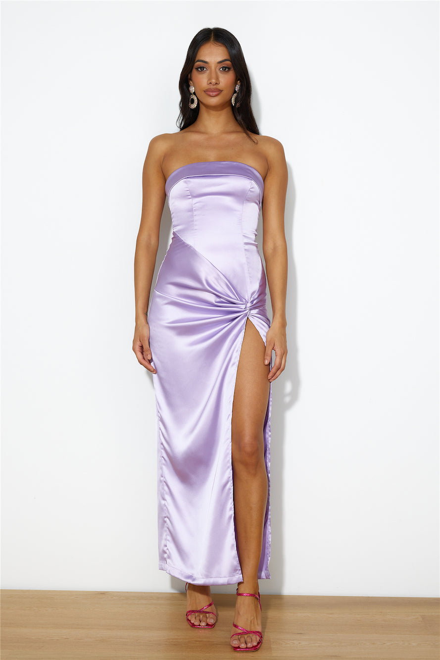Riding With You Satin Maxi Dress Lilac