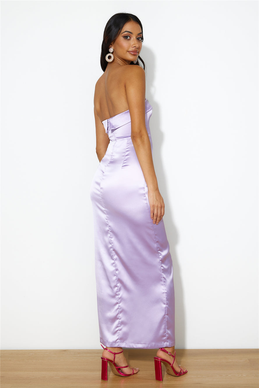 Riding With You Satin Maxi Dress Lilac